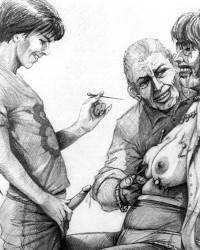 Download foto sex Art - Vintage drawings mature BDSM torture and humiliation terbaru